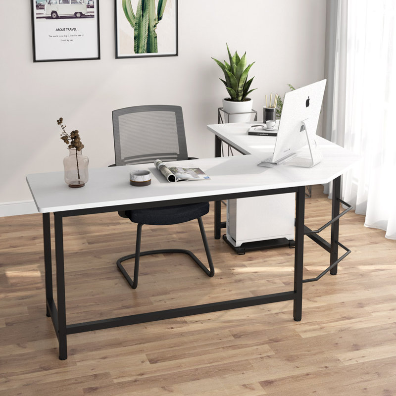 Latitude Run® Modern L-Shaped Desk Corner Computer Desk ...