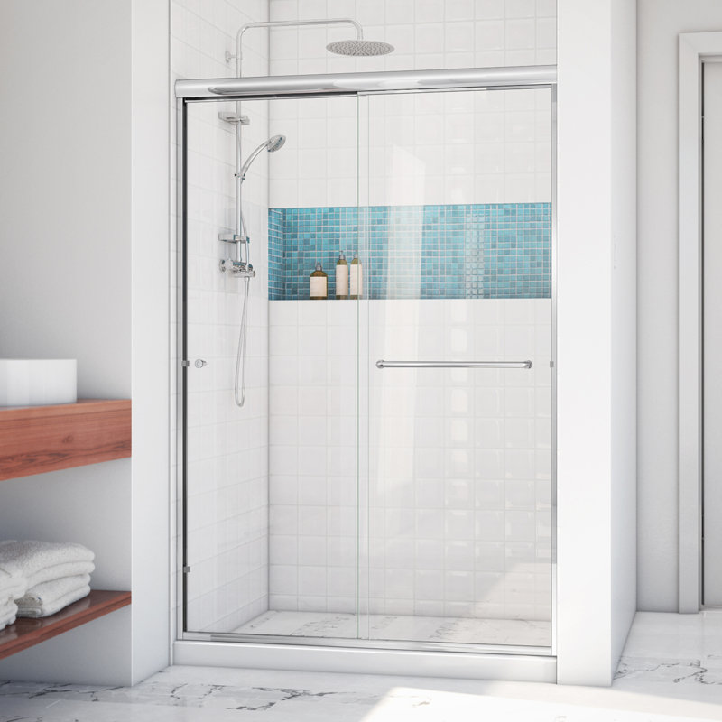 Arizona Shower Door Leser 54 X 70 Bypass Semi Frameless Shower Door Wayfair