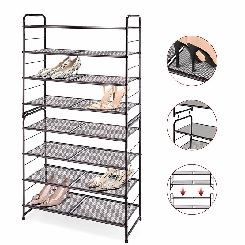 Symple Stuff 12 Pair Stackable Shoe Rack Wayfair