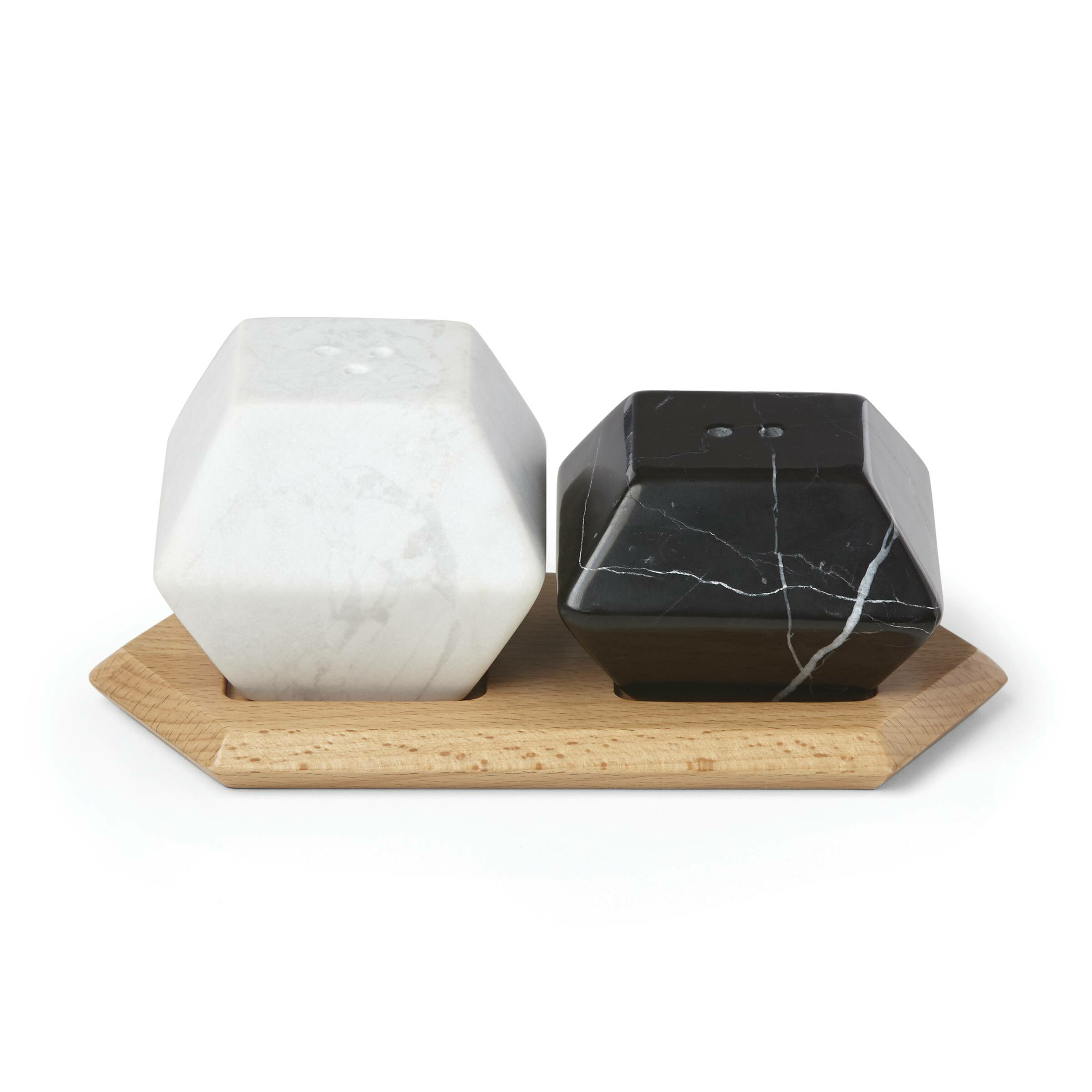 marble salt and pepper shakers