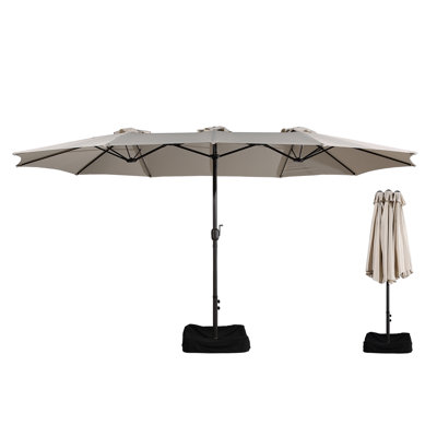 15 Ft Patio Market Umbrella with Base