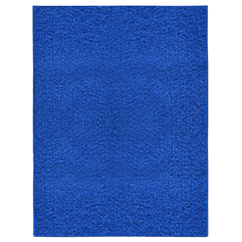 Ebern Designs Galaxy Way Solid Colour Area Rugs With Rubber Marine