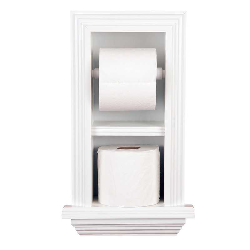 WG Wood Products Solid Wood in Wall Bathroom Double ...
