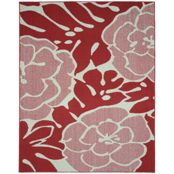 Wrought Studio Stackhouse Floral Tufted Coral Ivory Area Rug Reviews Wayfair