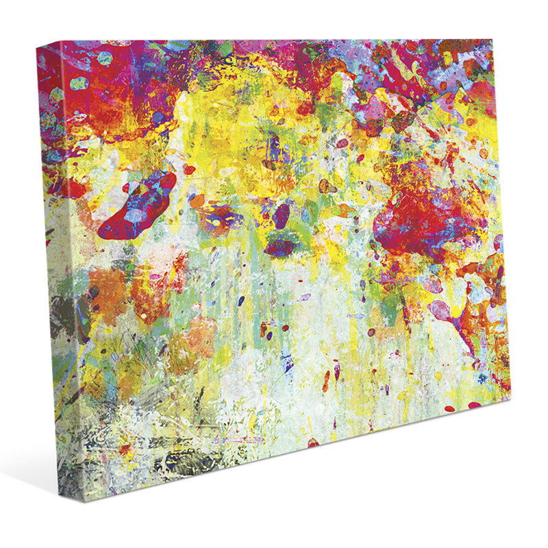 Click Wall Art Splatter Shop Citrine Painting Print On Wrapped Canvas Wayfair