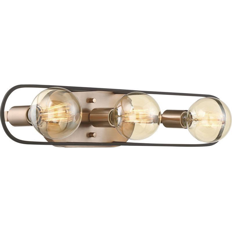 Nikolas 3 Light Dimmable Copper Brushed Brass Matte Black Bath Bar