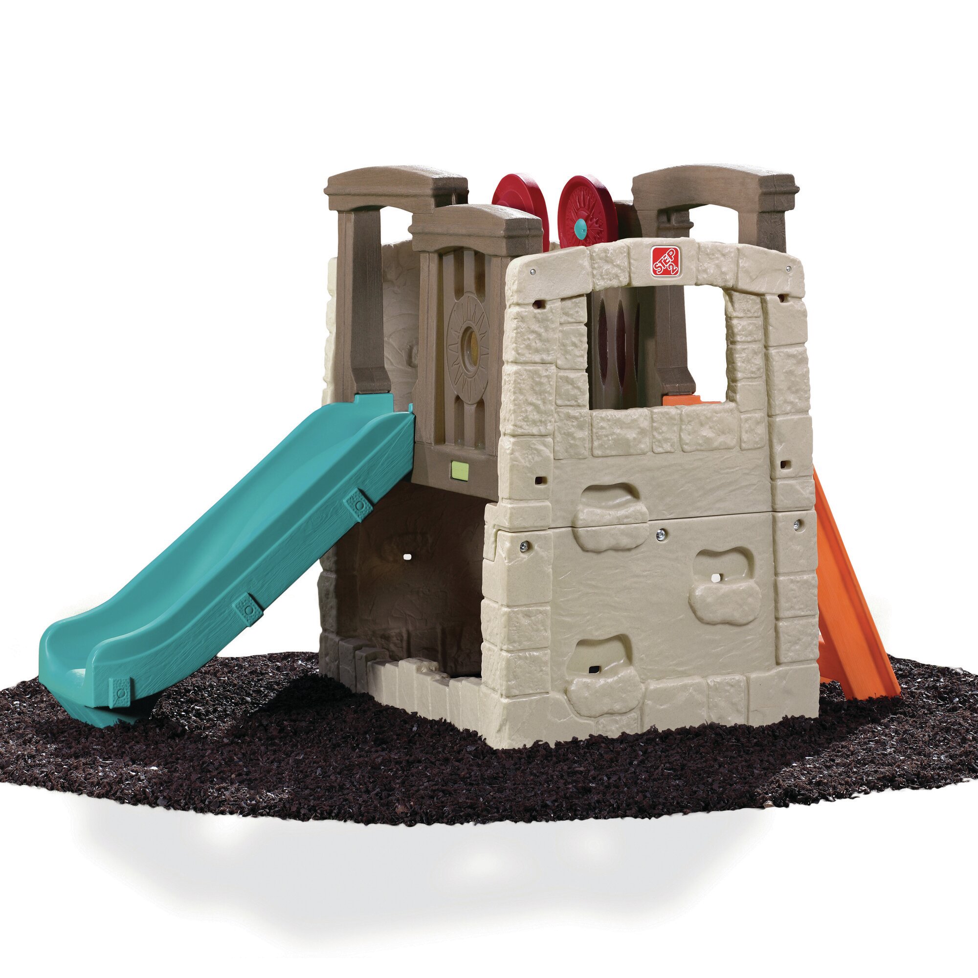 step2 naturally playful clubhouse climber with two slides
