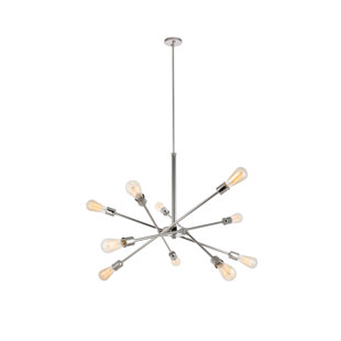 Everett 10 Light Sputnik Modern Linear Chandelier Everett 10 Light Sputnik Modern Linear Chandelier
