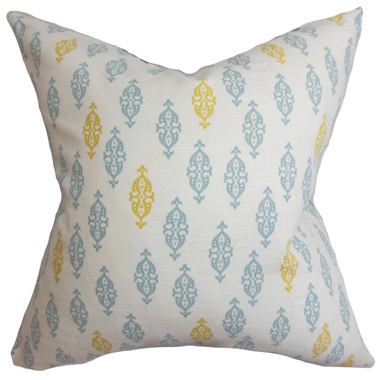 The Pillow Collection Geva Typography Pillow Blue