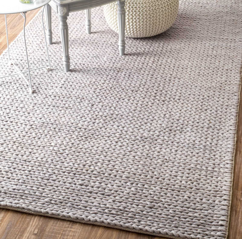 Makenzie Woolen Cable Hand Woven Light Gray Area Rug Reviews Makenzie Woolen Cable Hand Woven Light Gray Area Rug
