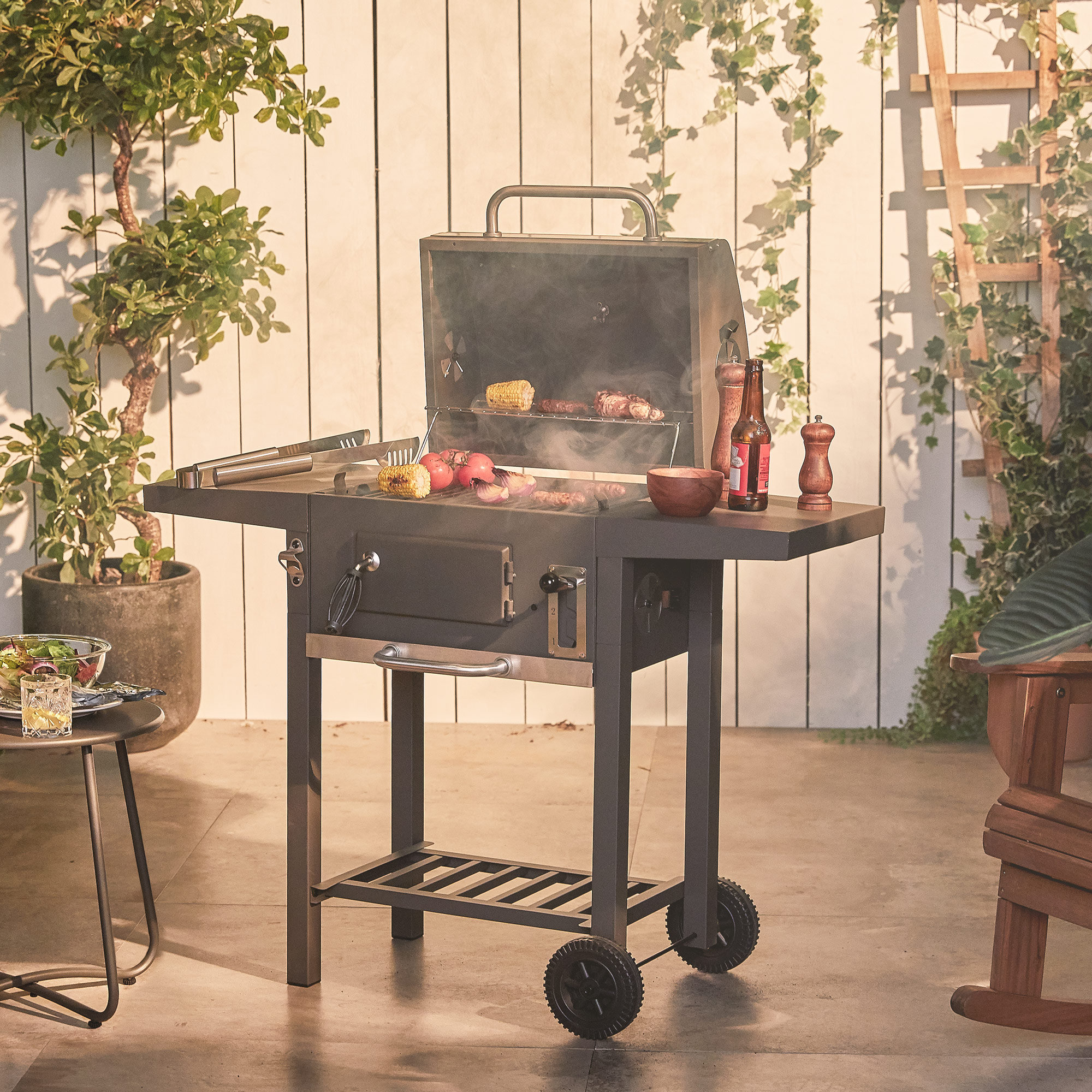 VonHaus 45cm Barrel Charcoal BBQ | Wayfair.co.uk