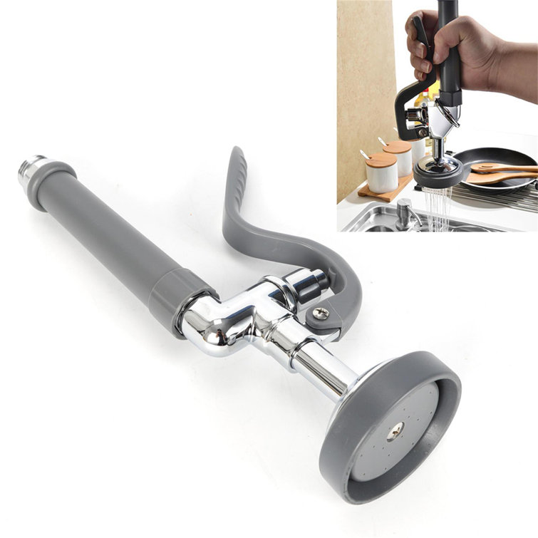 Multifunction Commercial Sink Kitchen Pre-Rinse Spray Valve Water Saver Tap  Spray HeadGrey