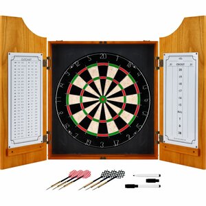 Buy Solid Wood Dart Cabinet with Dartboard and Darts!