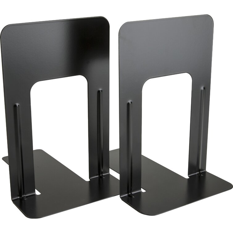 5 inches High Non Skid Black 42550-1 Pair Bookends 2 bookends Metal 