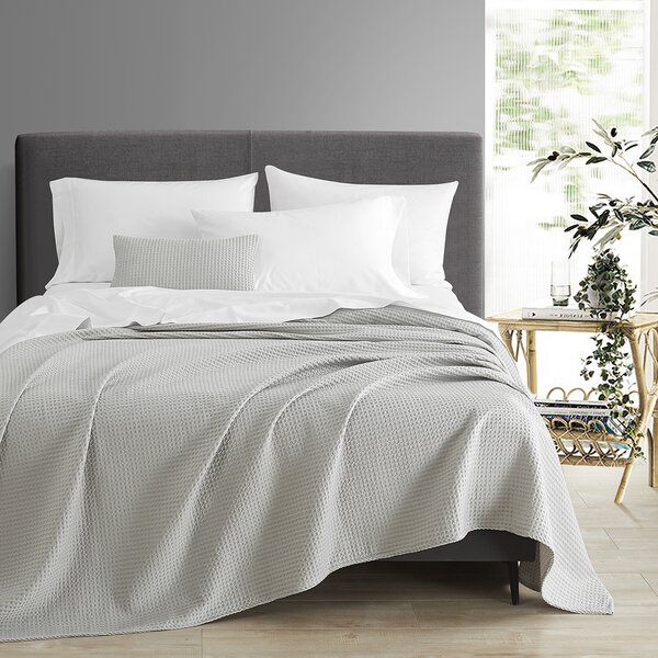 HoneyComb-Waffle Weave-Soft Cotton Thermal Bed Blanket,66"Twin-90"Queen-108"king 
