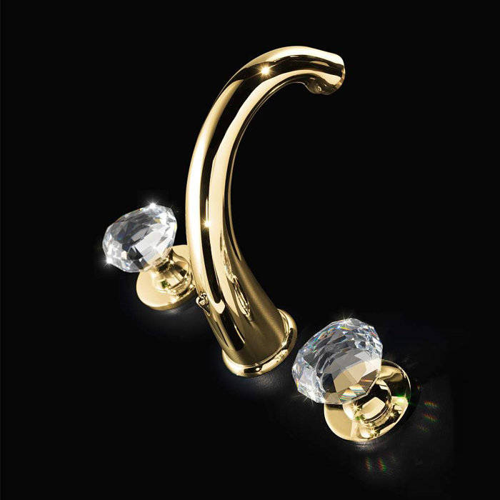 Rock 3 Hole Polished Crystal Widespread Bathroom Faucet Rock 3 Hole Polished Crystal Widespread Bathroom Faucet