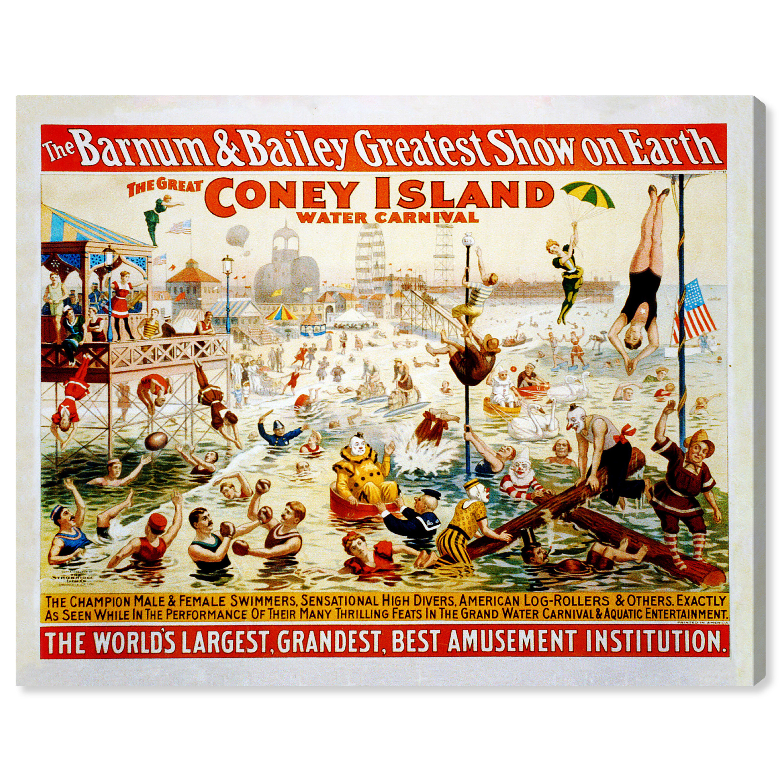 Oliver Gal Coney Island Water Carnival - Advertisements on Canvas | Wayfair