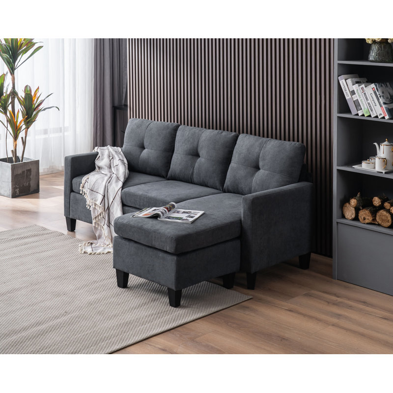 2. Almeta 77" Wide Reversible Sofa & Chaise