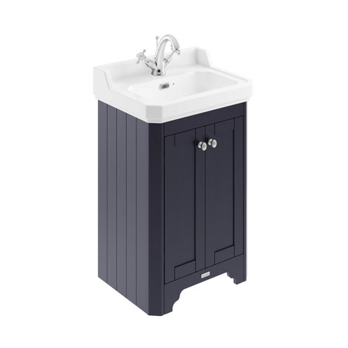 Park Lane Worcester Twilight Blue Traditional Floor Standing Vanity Unit & 1 Tap Hole Basin 560mm