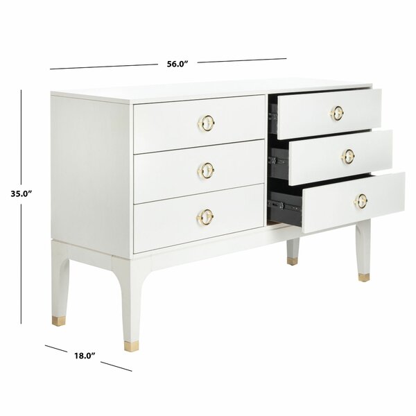 Safavieh Lorna 6 Drawer 56 W Dresser Reviews Wayfair