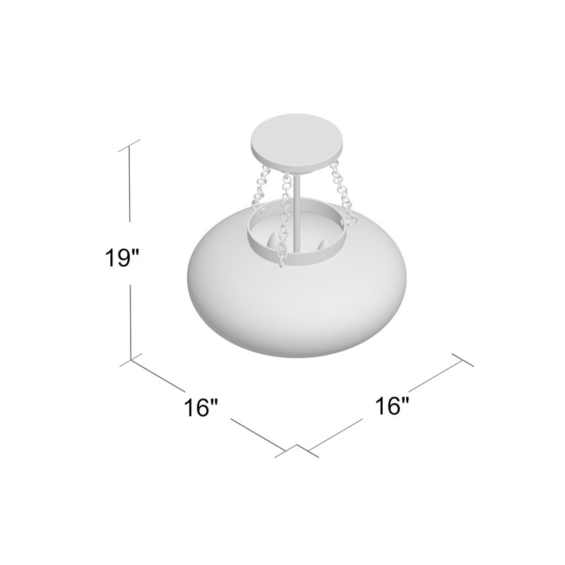 Fortunat 3 Light 16 Lantern Urn Semi Flush Mount