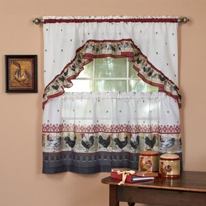 Rooster Valance and Tier Set