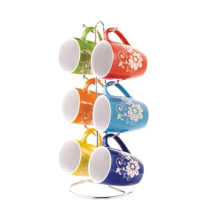 6 Piece Mug Set with Stand