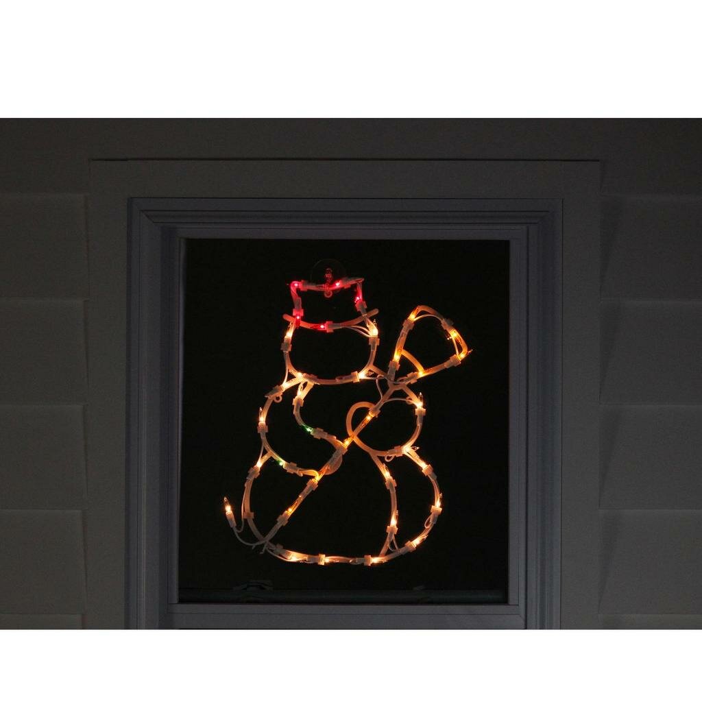 Light Up INDOOR Christmas Window Silhouette Snowman Letter