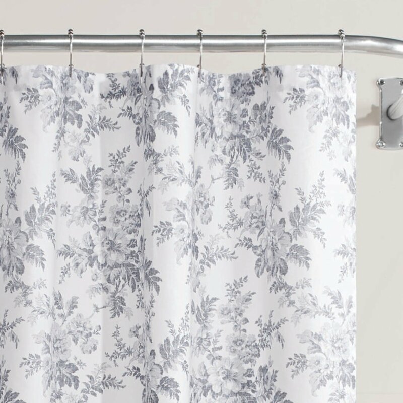 grey and white shower curtain