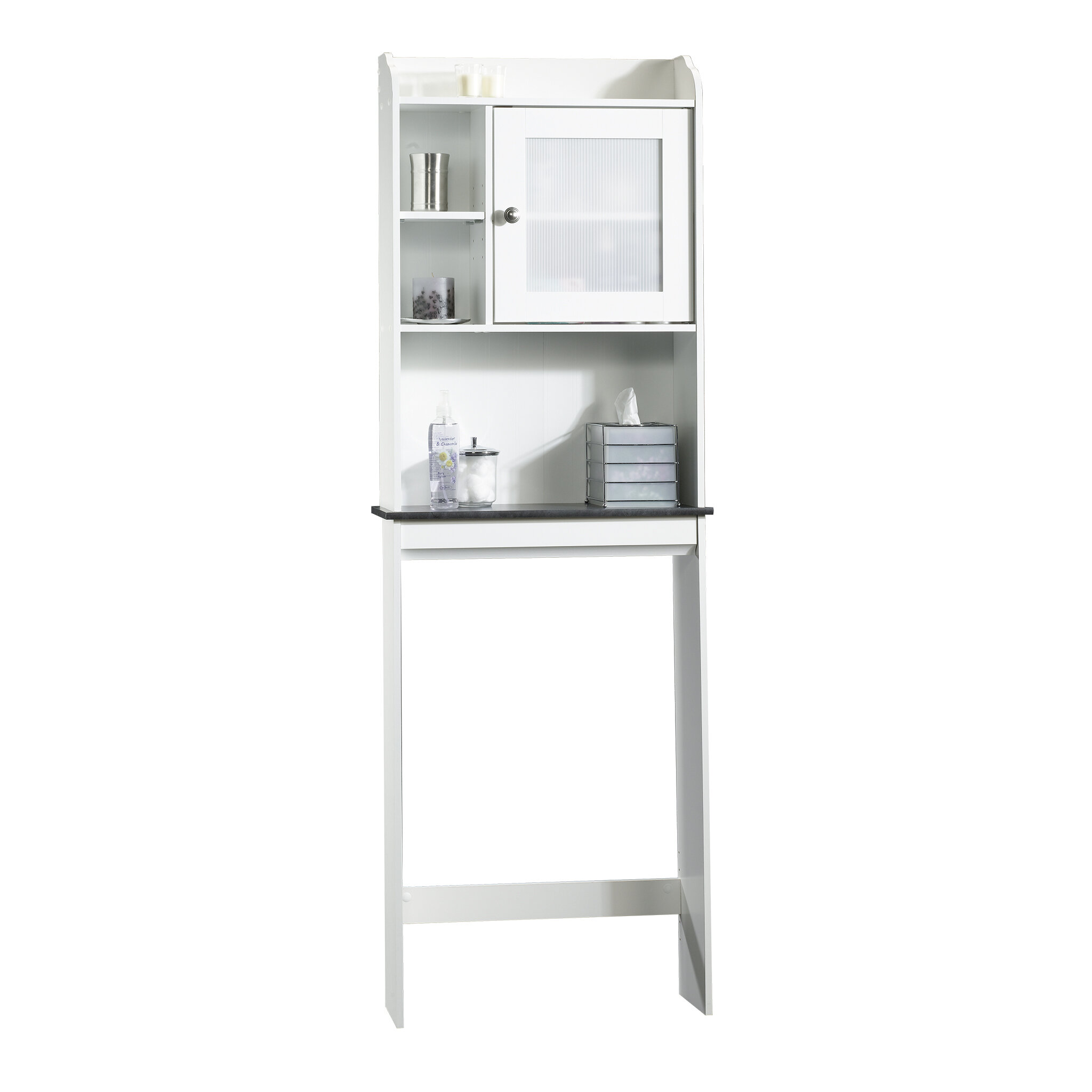 Sauder Bathroom Floor Cabinet White Linen Storage Kitchen Organizer Shelf New 