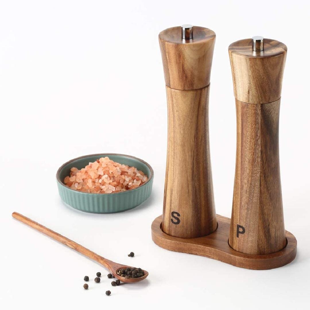 Hand Movement Wood Salt Pepper Mill Spice Grinder Wooden Pot Manual Kitchen Tool