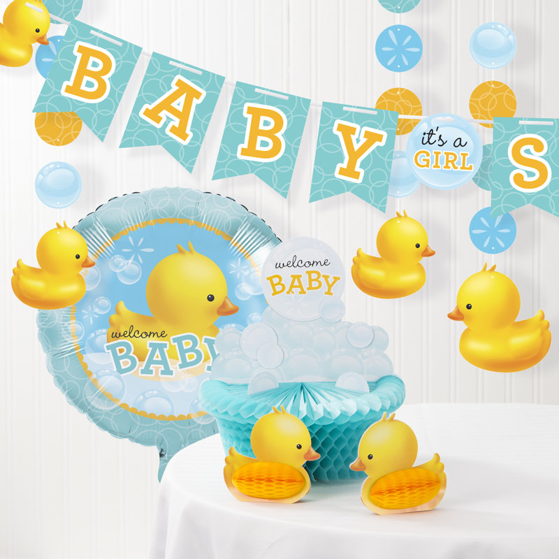 The Party Aisle Bubble Bath Rubber Duck Baby Shower Decoration Kit