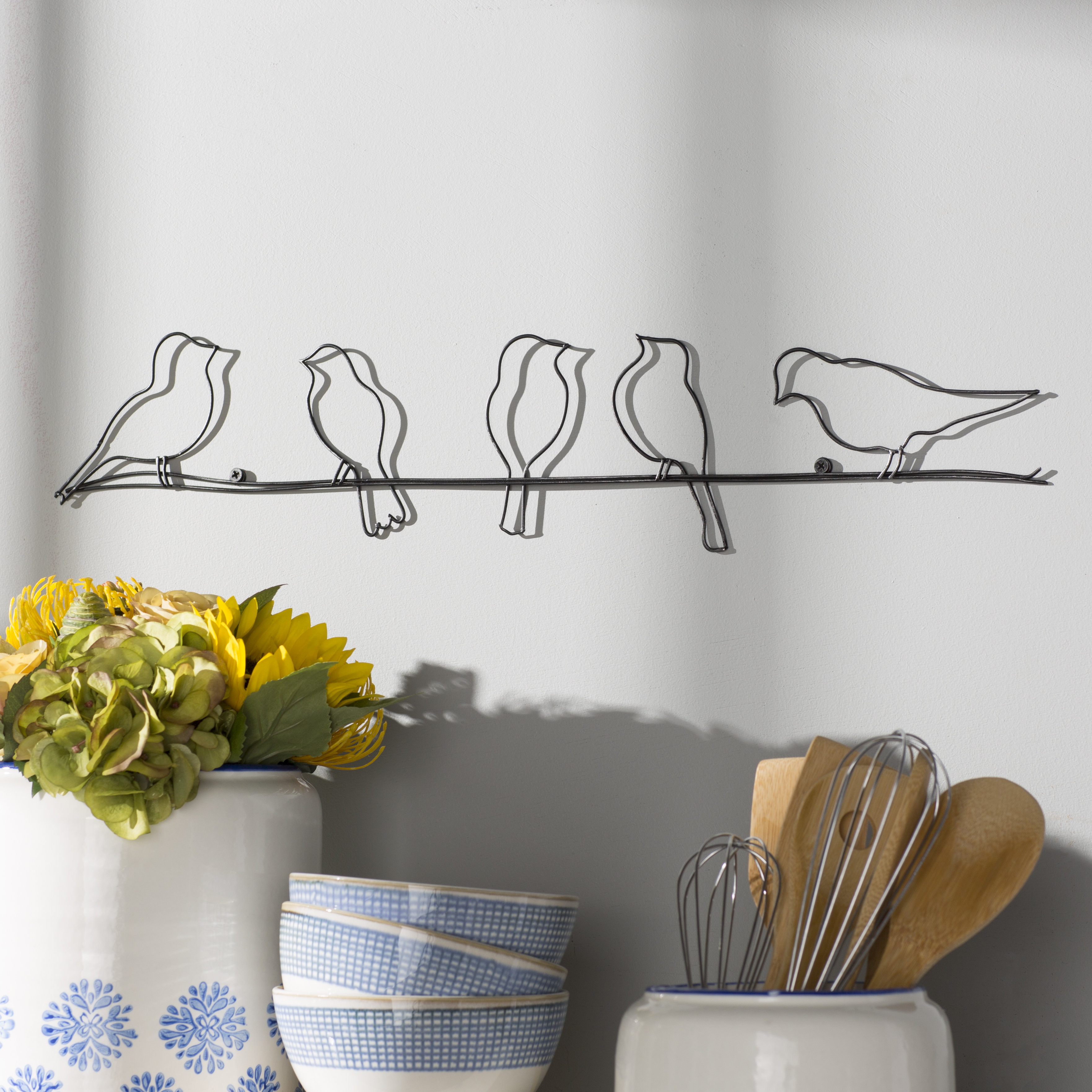 Ceramic Birds Wall Decor Wayfair Rioux Birds On A Wire Wall Décor
