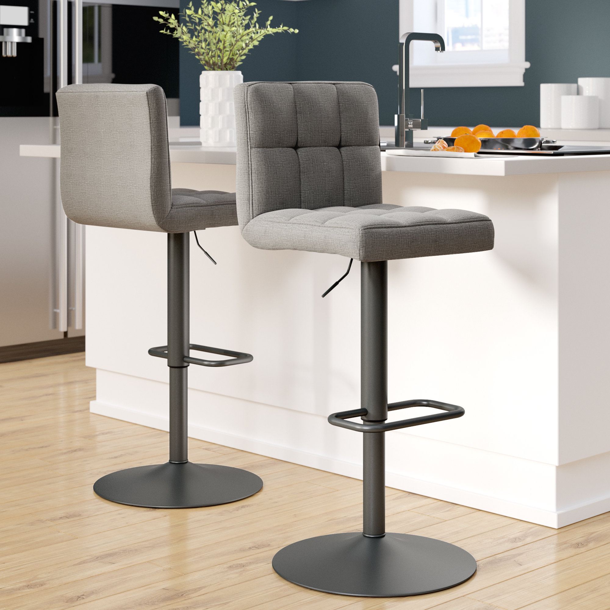 Ebern Designs Faustina Adjule Height Swivel Bar Stool Ebern Designs Faustina Adjule