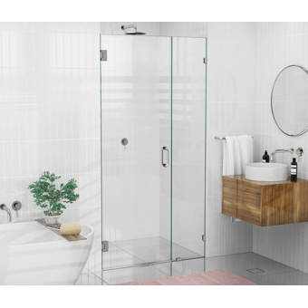 Glass Warehouse 42 W X 78 H Hinged Frameless Shower Door Wayfair