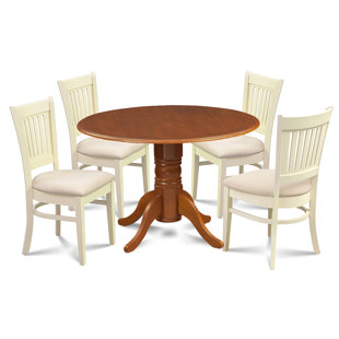 Zebulon 5 Piece Drop Leaf Solid Wood Dining Set