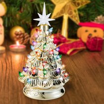 Details about   Bethlehem Lights 18" Flocked Tabletop Tree in Ceramic Pot 