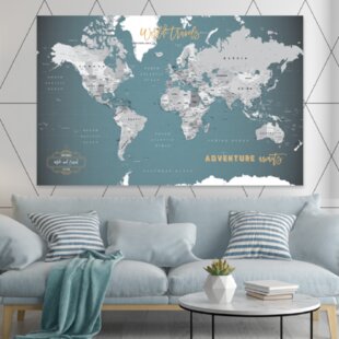 Push Pin Travel Map Great Gift Idea! Teal Dream USA Track Your Travels 