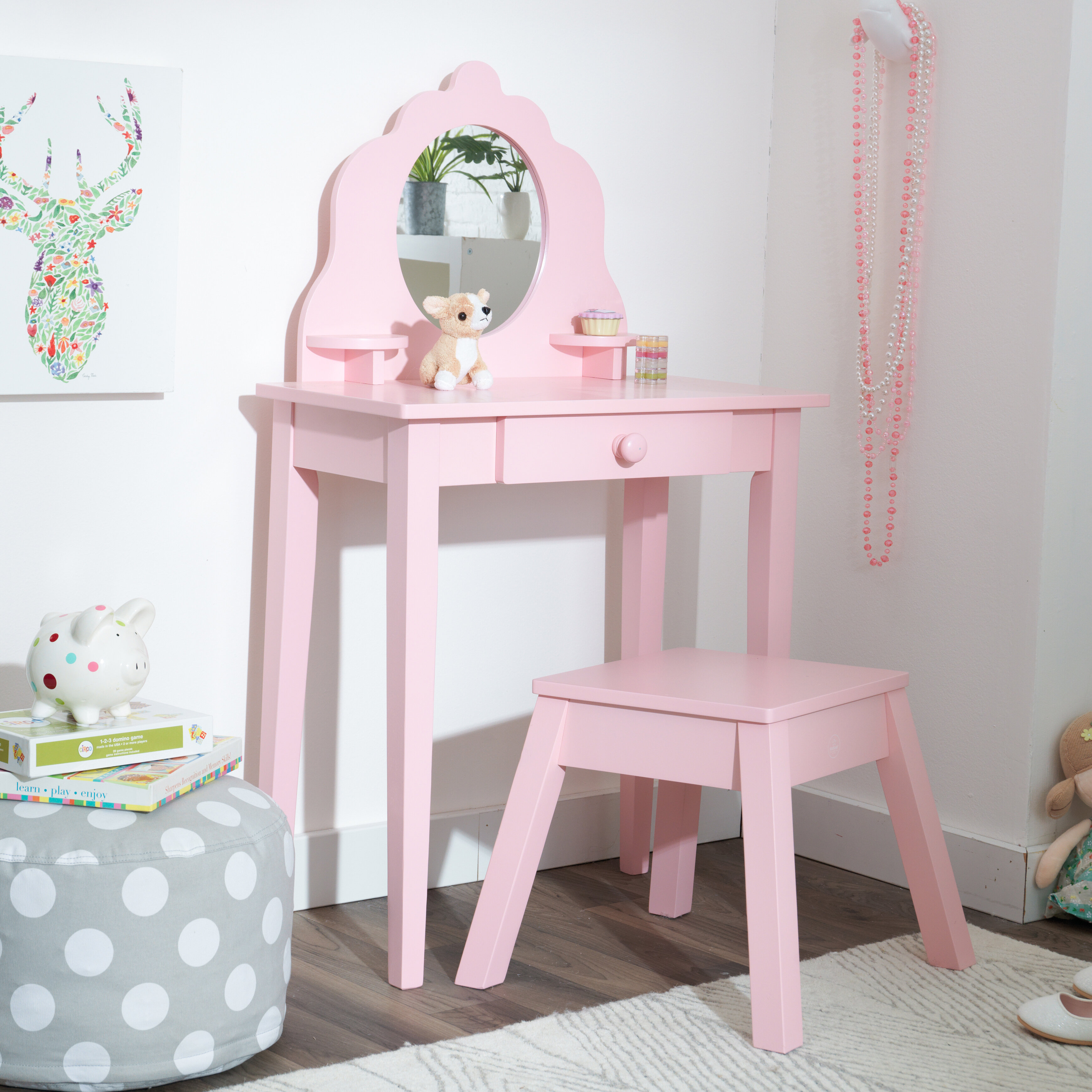 Kidkraft Diva 2 Piece Vanity Set With Mirror Reviews Wayfair