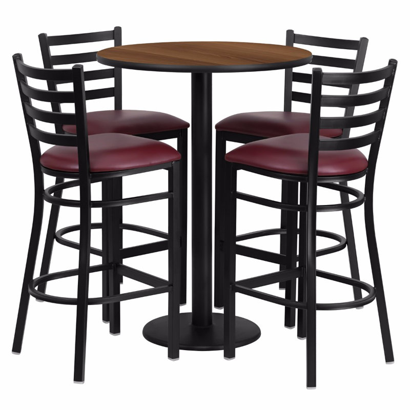 Red Barrel Studio Alvarez Round Laminate 5 Piece Pub Table Set Wayfair
