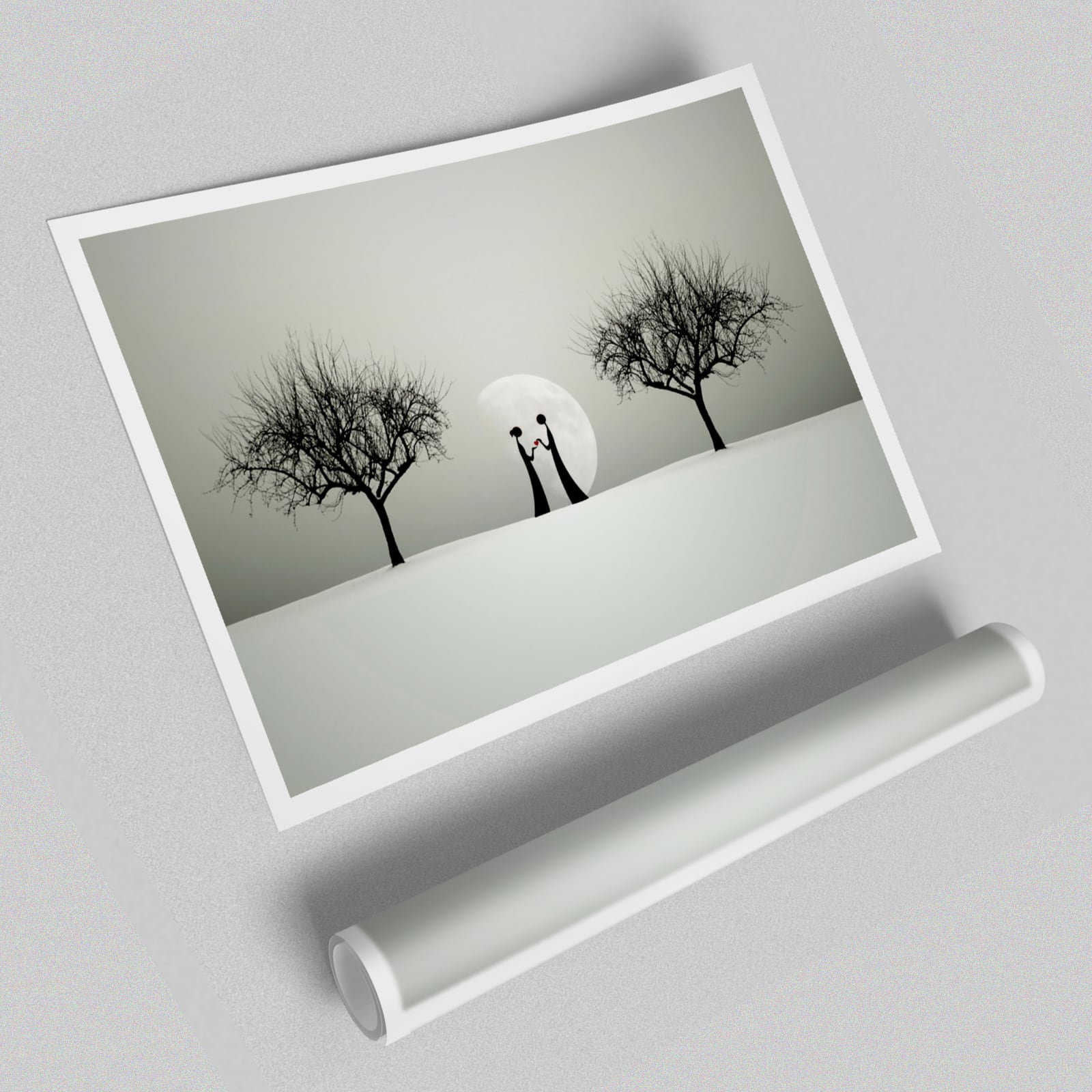 East Urban Home Love Between The Trees And Moon Unframed Typography Print On Paper Wayfair Co Uk