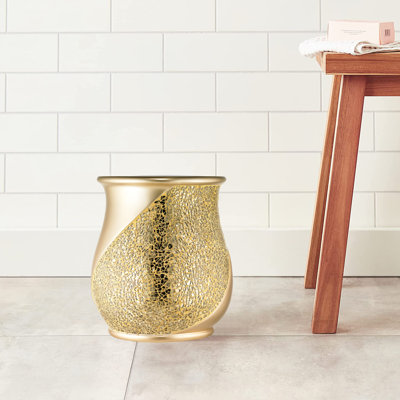 Channce Champagne Gold Waste Basket