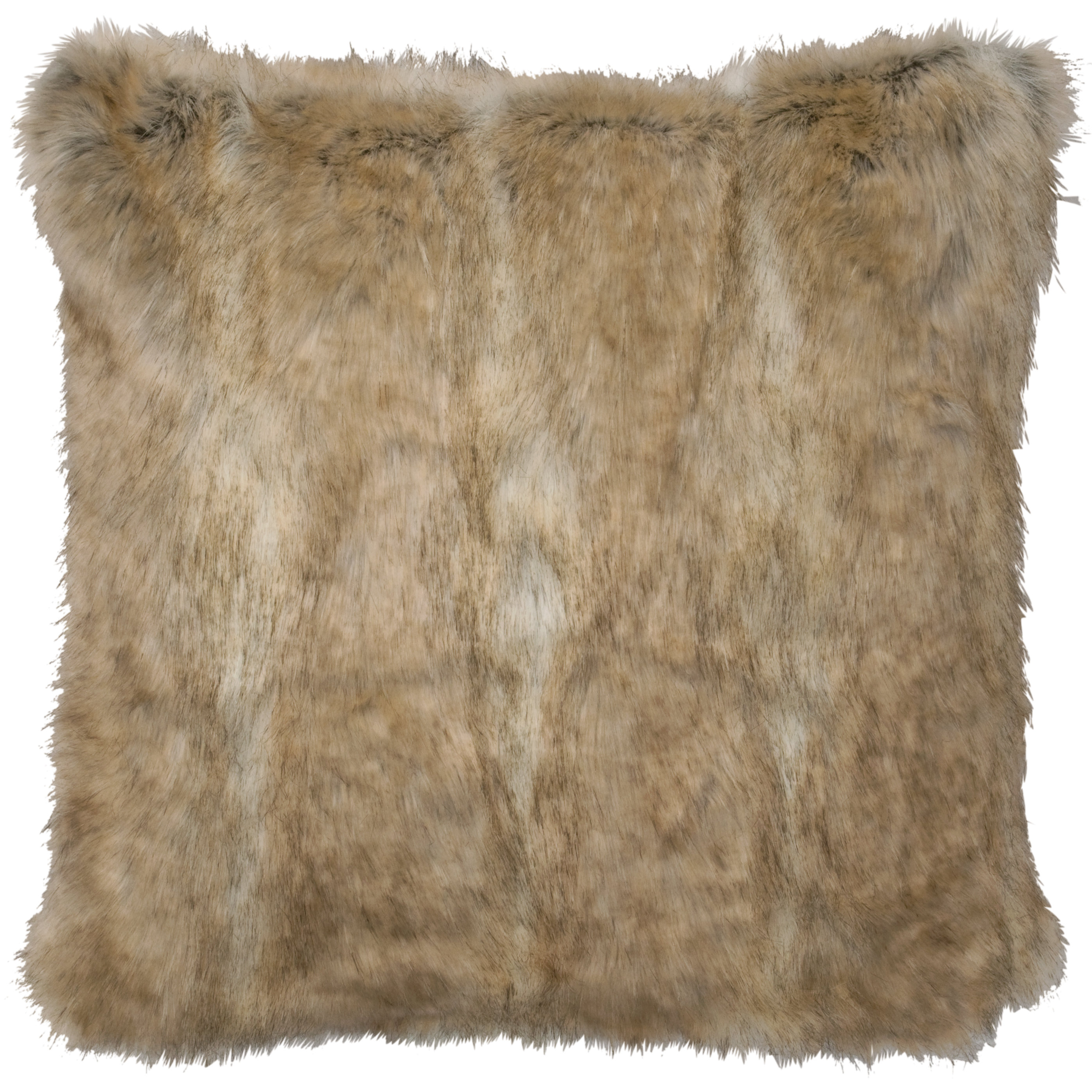 tan faux fur pillow