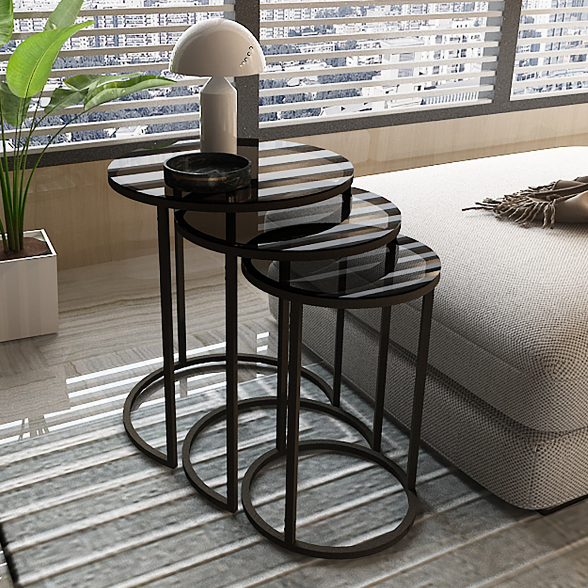 Ebern Designs Leyi 3 Piece Nest of Tables Wayfair.co.uk