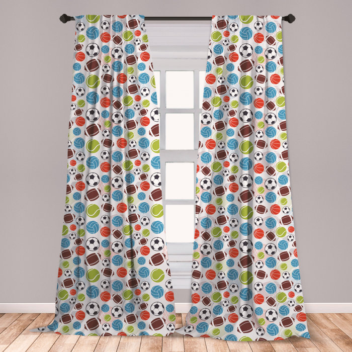 East Urban Home Ambesonne Sport Curtains Sports Balls Pattern