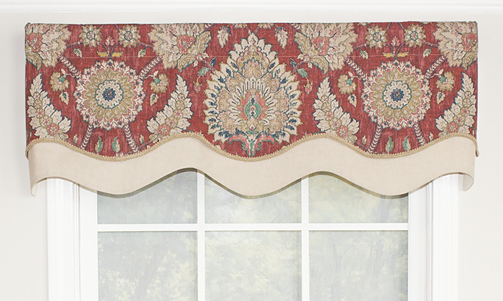 Home Garden American Living Country Georgia Red Rose Laura Navy Blue White Floral Valance Window Treatments Hardware