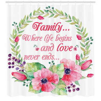 Hello Spring Flowers Wreath Butterfly Shower Curtain Set Waterproof Fabric Hooks
