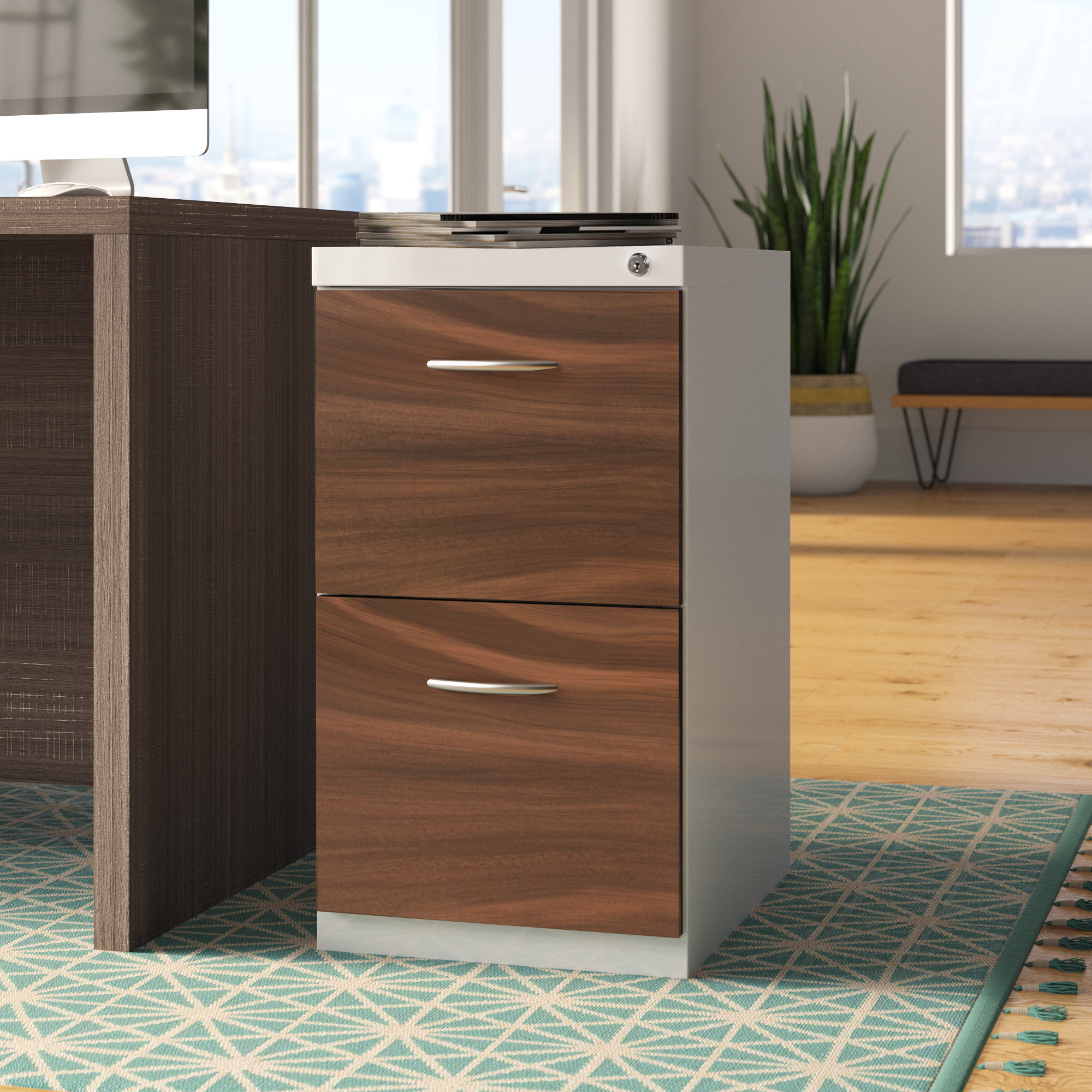 Symple Stuff Ziegler Deep Pedestal 2 Drawer Mobile Vertical Filing Cabinet Reviews Wayfair