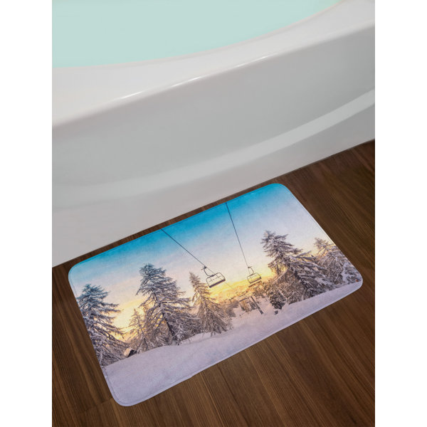 East Urban Home Ambesonne Winter Bath Mat Mountains With Ski Slopes And Lifts Near A Ski Centre Wintersport Holiday Spots Plush Bathroom Decor Mat With Non Slip Backing 29 5 X 17 5