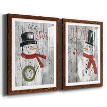 Snowman in Red Coat Signed Mary Parker Falling Snow Vintage Winter Linen Tea Towel